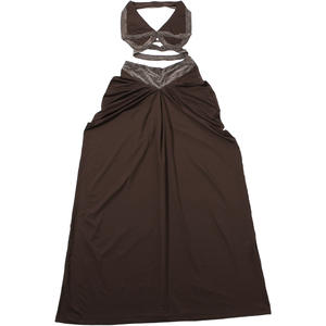 วิวิบลูค Z225ST02 ชุดเซ็ตผู้หญิงใหม่ เสื้อครอปสายเดี่ยวประดับเลื่อมพร้อมเข็มขัด กระโปรงยาวจีบ ชุดสองชิ้น - Product Image 3