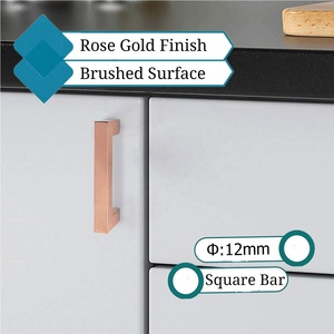 Maniglia e manopola cucina e armadio armadio per la casa cassetto quadrato tirare <span class=keywords><strong>oro</strong></span> rosa maniglia - Product Image 3