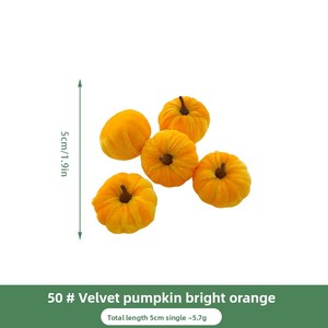 Wholesale Faux Velvet <strong>Pumpkin</strong> Ornament Same Style <strong>Cloth</strong> Wrapped Model for Halloween Thanksgiving New Year - Product Image 6