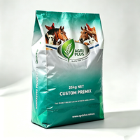 Sac d'alimentation en PP tissé robuste et économique, logo personnalisé, 25 kg, pour prémélange alimentaire pour animaux de ferme, expédition mondiale, emballage