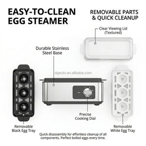 Nouvelle conception, cuisson rapide, cuiseur à œufs électrique 210W, 3 œufs, acier inoxydable, arrêt automatique, usage domestique, chaudière économe <span class=keywords><strong>en</strong></span> énergie - Product Image 5