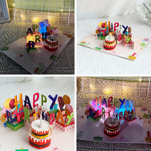 Tarjeta de Felicitación 3D Pop-up con Música de <span class=keywords><strong>Feliz</strong></span> Cumpleaños, con Luces y Sonido, Regalo Creativo, Tarjeta de Felicitación de Cumpleaños - Product Image 5