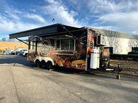 Remorque à tacos personnalisée en fibre de verre avec grill en pierre de lave et station de cuisson de viande fumée pour la restauration de nourriture de rue mexicaine authentique et les confiseries