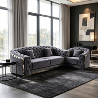 Canapé en tissu abrasif de luxe italien, mobilier de designer moderne et minimaliste pour salon de villa haut de gamme