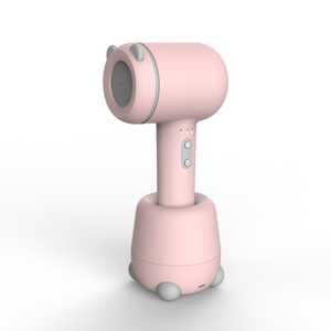 Mini Secador de Pelo Rosa con Soporte, Diseño Compacto y Portátil para Niños y Bebés - Product Image 1