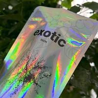 Sacs en plastique holographiques personnalisés à fond plat avec fermeture éclair pour l'emballage de grains de café, de collations et de produits alimentaires – Sachet Doypack
