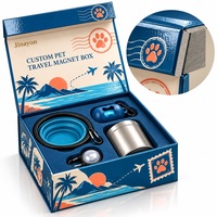 Boîte magnétique de voyage personnalisée pour animaux de compagnie, emballage cadeau rigide imprimé CMYK avec pelliculage brillant et logo UV sélectif