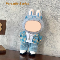 Vêtements de poupée personnalisés, t-shirt à manches courtes pour poupée de 17 cm, chemises unies pour poupée, tee-shirt pour Labubu 1ère, 2ème et 3ème génération