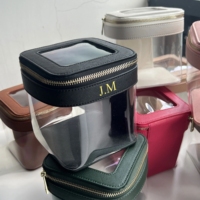 Accessoires de maquillage de voyage étuis à cosmétiquesPU Saffiano cuir coupe accessoires de maquillage de voyage étuis à cosmétiques