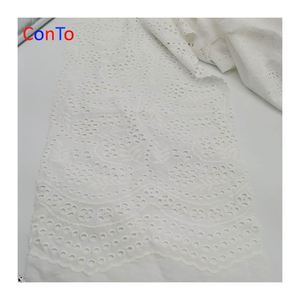 Tela de Muselina de Algodón Orgánico con Encaje Cluni al por Mayor - Product Image 6