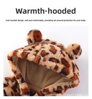 Combinaison Bébé 2026 à Capuche Imprimé Léopard, Fermeture Éclair, Super Mignonne, en Polaire Peluche, Combinaison Chaude pour Garçons et Filles