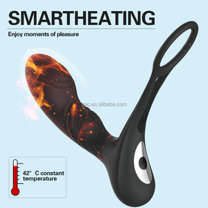 SacKnove Nouveauté Anneaux péniens chauffants portables à 10 fréquences pour hommes, double anneau, gode, masseur <span class=keywords><strong>de</strong></span> prostate, jouets sexuels anaux pour hommes - Product Image 3