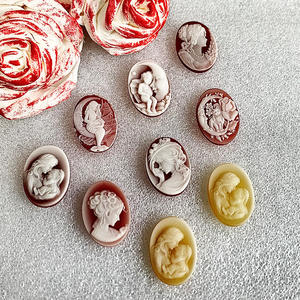 Bijoux <span class=keywords><strong>camée</strong></span> Vintage <span class=keywords><strong>en</strong></span> vrac, pierre précieuse naturelle, <span class=keywords><strong>Agate</strong></span> ovale, <span class=keywords><strong>camée</strong></span> 18x25mm, Portrait de femme, Cabochon gravé, accessoires faits à la main - Product Image 4