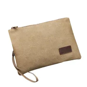 Conception personnalisée grande capacité enveloppe sac toile homme sac à main sac hommes portefeuille long multi-cartes portefeuille hommes pochette