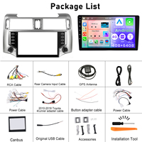 Podofo 2 Din 9 pouces Android pour voiture 4+64G CarPlay sans fil Android Auto pour Toyota 4 Runner 2010-2020 Autoradio Personnalisation