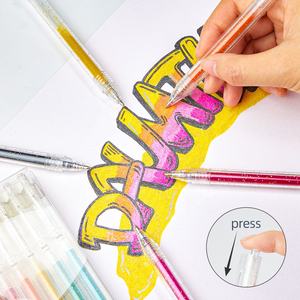 डोमीकी New18-Colorful बहु-रंगीन सपने स्टार ग्लिटर जेल पेन बड़ी क्षमता 1.0 मिमी छात्र मार्कर प्लास्टिक - Product Image 2