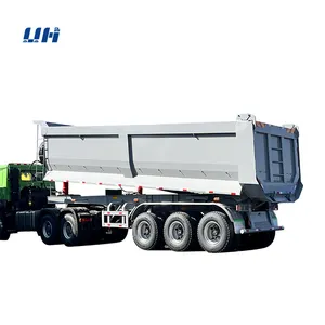 Nhà máy bán trực tiếp xi lanh thủy lực 3 trục 30 40 50 tấn 8x4 phía sau Trailer tipper xe tải bán rơ moóc