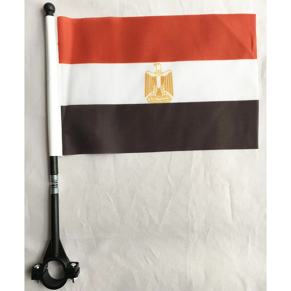 Custom Afdrukken Fiets Vlag Nationale Vlag Polyester Stuur Egypte Vlag Voor Outdoor Fietsen Decoratie