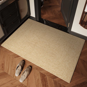 Xinli Loop Velvet Doormat Geometric Pattern 60x90cm Non <b>Slip</b> Entryway <b>Mat</b> Water Washable Minimalist Style - Product Image 2