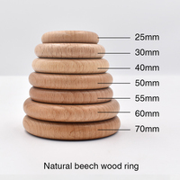 Nature Color Smooth Wooden Beech Wood Ring DIY Accessories