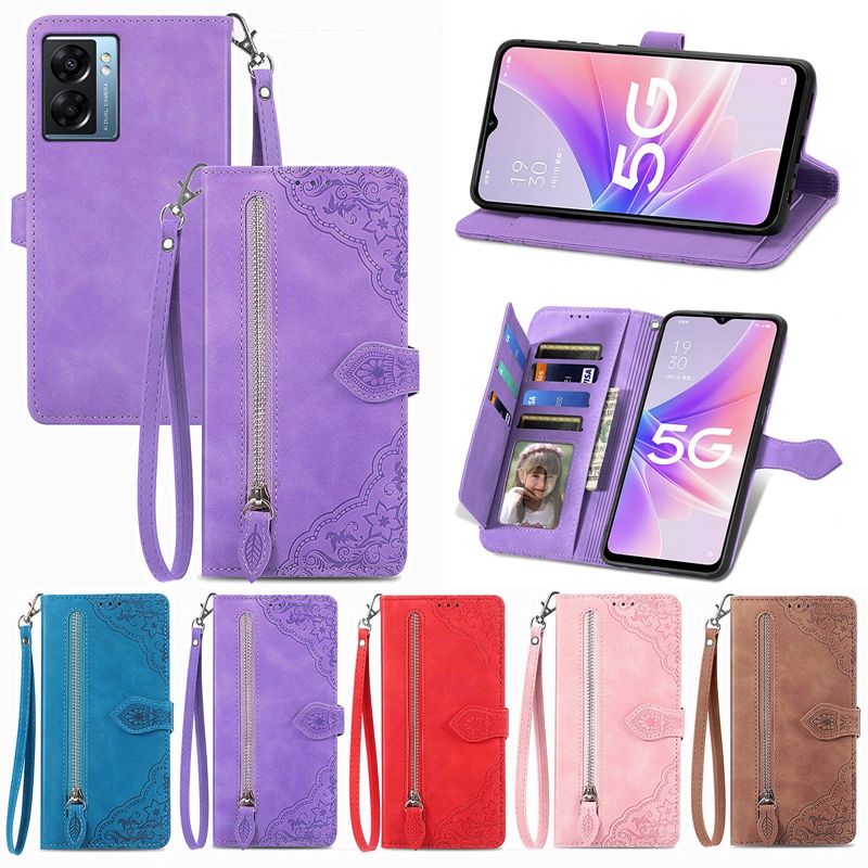 MOJIA Cover Per Oppo A57 4G / A57s 4G – Custodia Flip Portafoglio In PU Con Supporto, Slot Per Carte E Protezione RFID, Viola