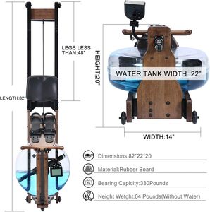 Thiết bị tập thể dục bán buôn chất lượng tốt nhất phòng tập thể dục thiết bị tập thể dục có thể gập lại nước bằng gỗ Rower nước bằng gỗ chèo thuyền máy - Product Image 3