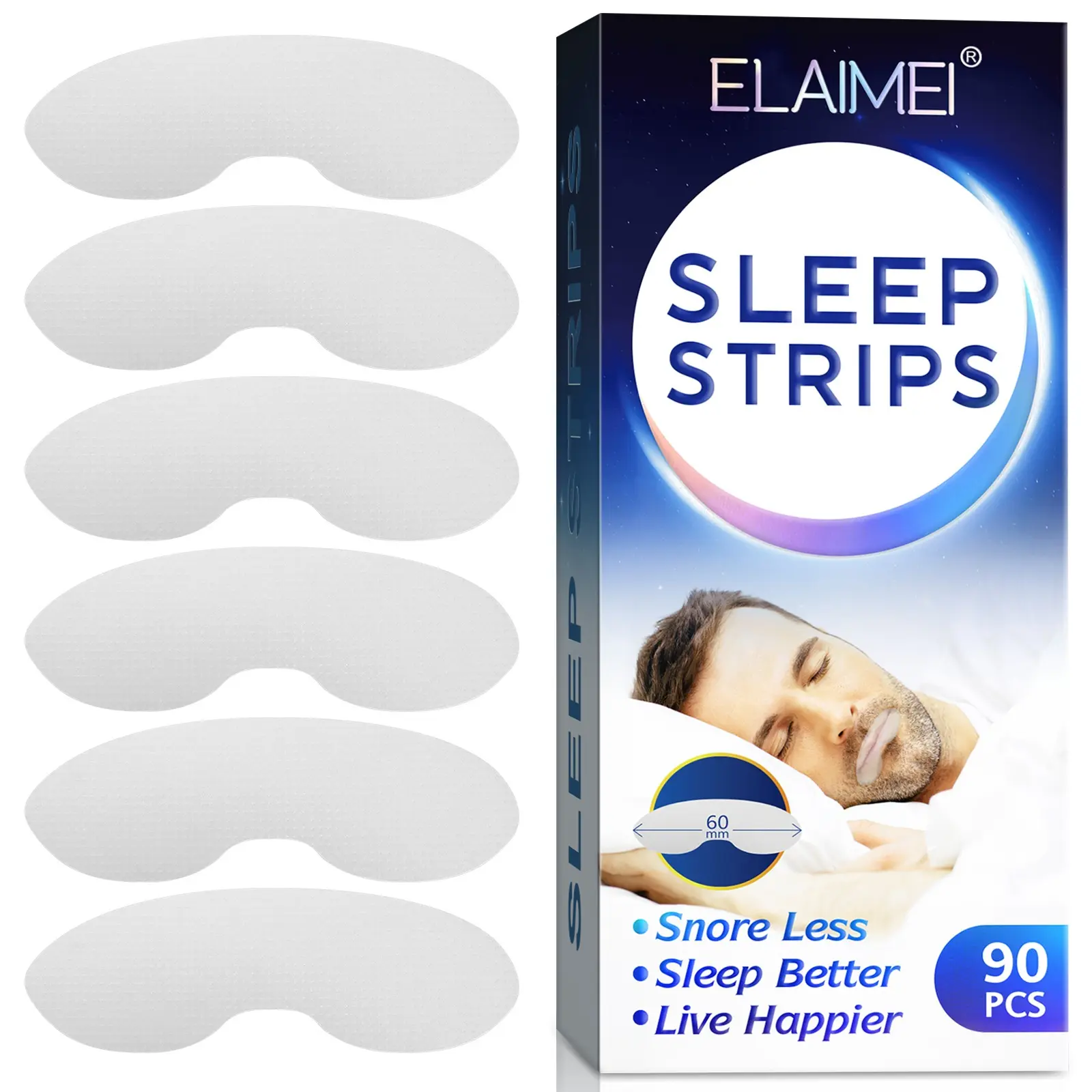 1箱あたり90個無毒のいびき防止よく睡眠ストリップいびき防止口テープ