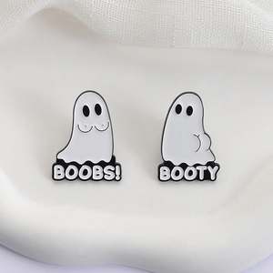 Dessin animé mignon Boo broche émail broches Sexy Boo Booty seins métal broches décoration sac à dos revers Badge bijoux cadeau pour les amis - Product Image 3