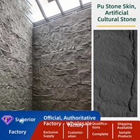 Panneau mural en pierre PU ignifuge et résistant aux UV, imitation roche légère et moderne, pour revêtement mural extérieur et intérieur de maisons et hôtels