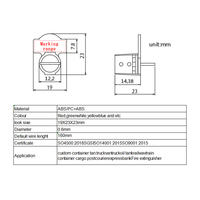 YC-F015 Scellé de sécurité haute transparence en PC + ABS pour compteurs gaz/eau/électricité 18.5x23.8x22.5mm avec cadenas et câble de 160mm