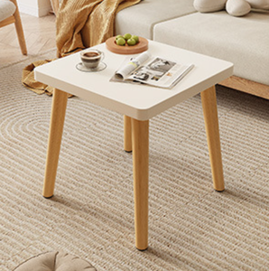 Eenvoudige vierkante salontafel van massief hout met houten poten, modern design voor de woonkamer, huisraad - Product Image 5