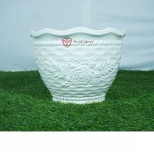 Pot en plastique moderne léger à filet rose pour aménagement paysager, pot rectangulaire de grande taille pour la plantation de plantes succulentes - Product Image 1