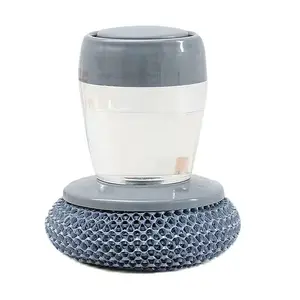 Venta caliente Cocina Líquido Lavado Olla Cepillo Prensa Tipo Automático Líquido Llenado Estufa Cepillo Cocina Herramientas de limpieza del hogar