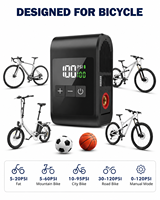 Pompe à vélo électrique portable 120 PSI avec manomètre, en ABS, pour valves Presta et Schrader, pour vélos de route, de ville, de montagne et vélos électriques