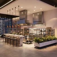 Aménagement complet de restaurant, mobilier sur mesure, design d'intérieur, présentoir commercial, comptoir de bar, décoration, rénovation de magasin