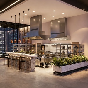 ร้านอาหารตกแต่งภายในแบบครบวงจร โชว์เฟอร์นิเจอร์ ออกแบบตกแต่งภายใน จัดแสดงสินค้าเชิงพาณิชย์ เคาน์เตอร์บาร์ ตกแต่งร้านค้า ปรับปรุงร้าน - Product Image 1