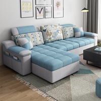 Ensemble de canapés en tissu en forme de L pour petits appartements, style moderne simple, trois-quatre places, combinaison de style nordique, canapé économique