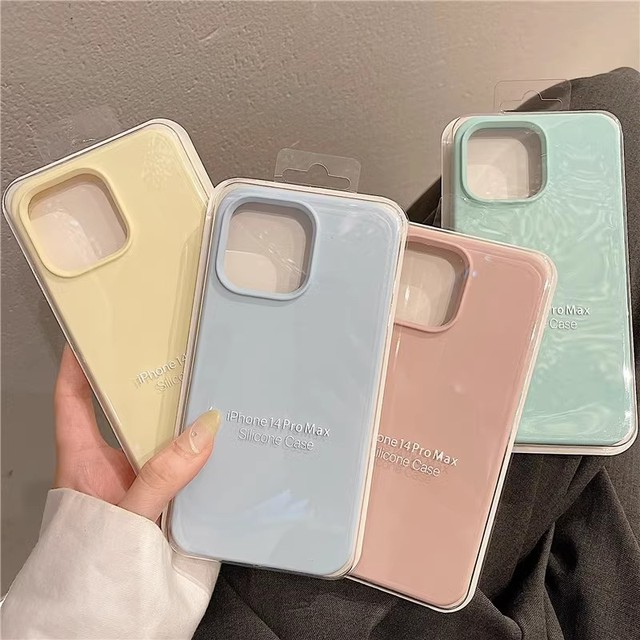 Shockproof Original Liquid Silicone Mobile Phone Case for iPhone 13/11/12 Xs Microfiber Cover for iPhone 14 15 16 Pro Max Case