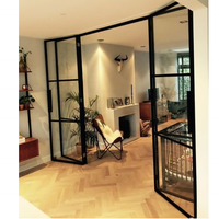 Desain rumah Modern, jendela logam dan pintu penghemat ruang, pintu gudang baja dengan kaca tunggal, arsitektur Interior Bespoke baru