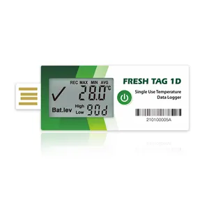 Fresh Tag 1D Pencatat Data Sekali Pakai, Sistem Pencatat Temperatur Usb Tampilan Pencatat Data Temperatur
