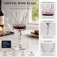 Verres à vin de luxe en cristal taillé diamant, gobelets romantiques français à long pied pour mariages, banquets et fêtes - Vente en gros