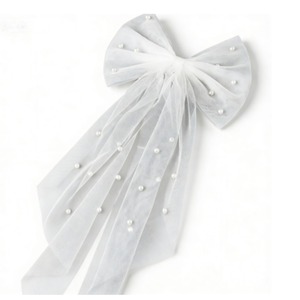 <span class=keywords><strong>Voile</strong></span> de mariée PESENAR avec nœud et perles, coiffe de mariage en tulle blanc - Product Image 1