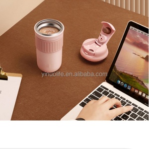 New 300ml 400ml <b>Drinking</b> Bottle with Silicone Sleeve Korea Style Portable Fashion Coffee Tumbler Mini Car Travel Coffee Mug - Product Image 3