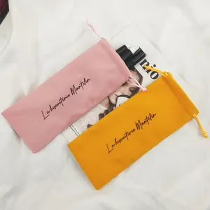 Màu Đen Nhung Dây Kéo Túi Nhà Cung Cấp Bút Quà Tặng Pouch