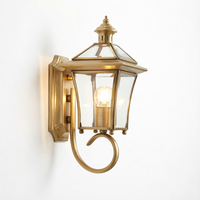 Lampes murales extérieures LED en cuivre de style européen avec commande tactile, étanches pour couloir, cour et balcon