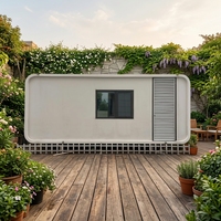 Salle de conférence modulaire en acier/aluminium, type Apple Cabin, mobile, prête à l'emploi en extérieur, avec énergie solaire et étanche