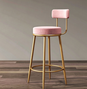 Tabouret de bar moderne en métal, siège rembourré sans dossier, pivotant, pour bar à domicile, salle à manger, restaurant - Product Image 4