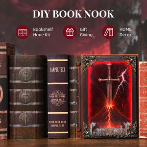 MiniCity Magic Book Nook Building Set avec lumières, kit de construction de modèle de nichoir <span class=keywords><strong>à</strong></span> livres DIY pour la décoration de la bibliothèque <span class=keywords><strong>à</strong></span> domicile (La épée de feu) - Product Image 4