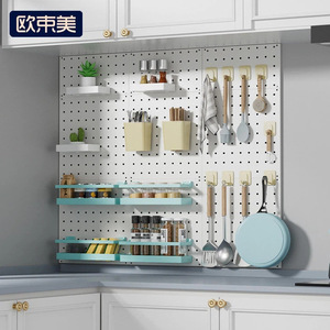 Estante de escritorio con tablero perforado, organizador de oficina rectangular montado en la pared, almacenamiento para el hogar, estudio, dormitorio - Product Image 3