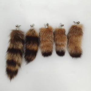 12cm coda fai da te Teaser bacchetta giocattolo gattino gatto esercizio gioco accessori per animali domestici divertente gatto peluche vera pelliccia di volpe coda portachiavi - Product Image 6